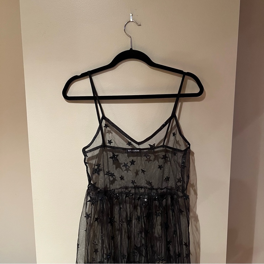 Lirika Matoshi Black Star Maxi Dress